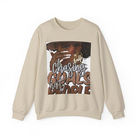 Chasing Goals Crewneck Sweatshirt, Motivational Apparel, Inspirational Gift, Unisex Casual Wear, Cozy Outfit