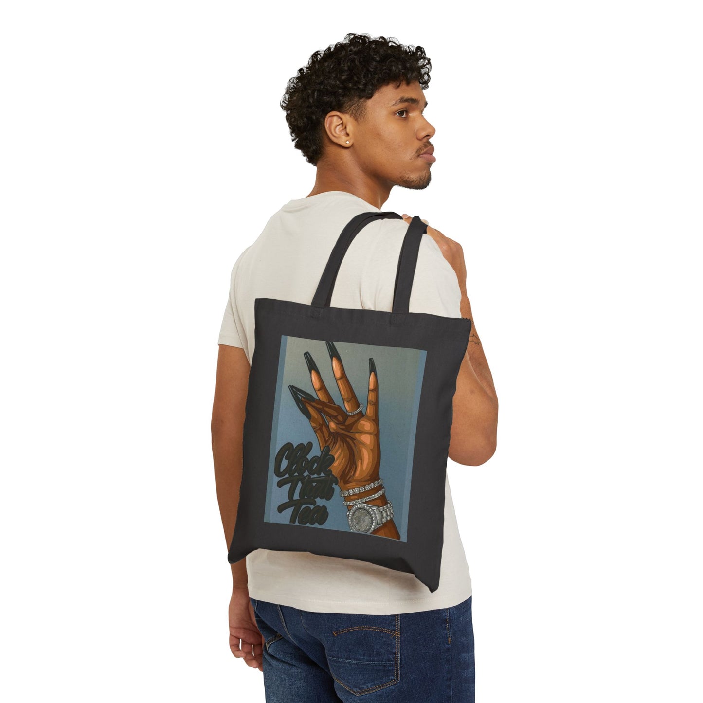 Artistic Cotton Canvas Tote Bag - Stylish Reusable Shopper, Gift for Art Lovers, Eco-Friendly Tote, Everyday Use, Unique Design