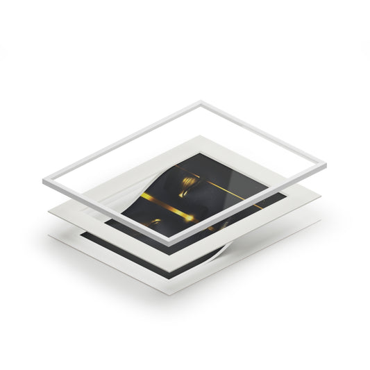 Elegant Fine Art Print with Passepartout Frame, Modern Wall Decor, Black and Gold Artwork, Gift for Home, Stylish Living Room
