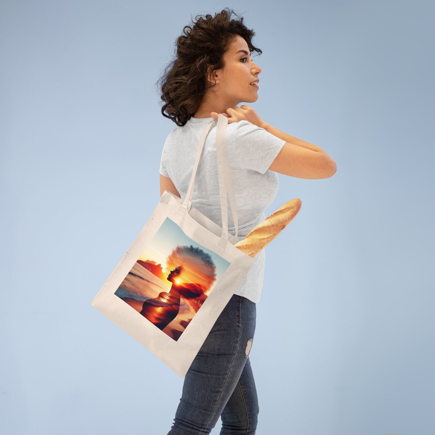 Sunset Silhouette Tote Bag, Eco-Friendly Shopping Bag, Beach Bag, Gift for Her, Travel Accessories