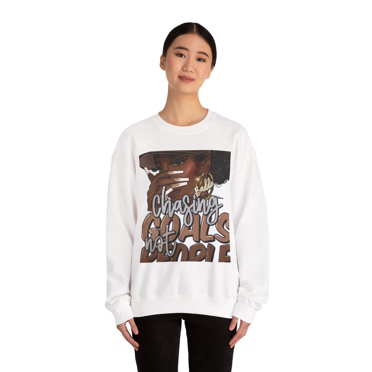 Chasing Goals Crewneck Sweatshirt, Motivational Apparel, Inspirational Gift, Unisex Casual Wear, Cozy Outfit