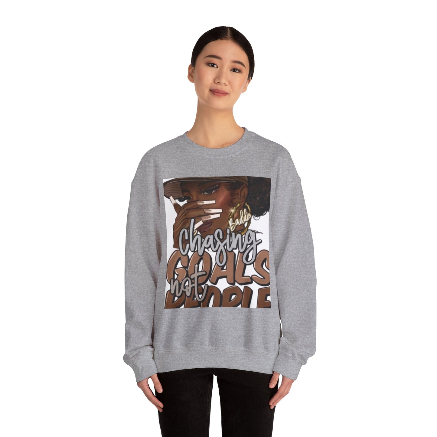 Chasing Goals Crewneck Sweatshirt, Motivational Apparel, Inspirational Gift, Unisex Casual Wear, Cozy Outfit