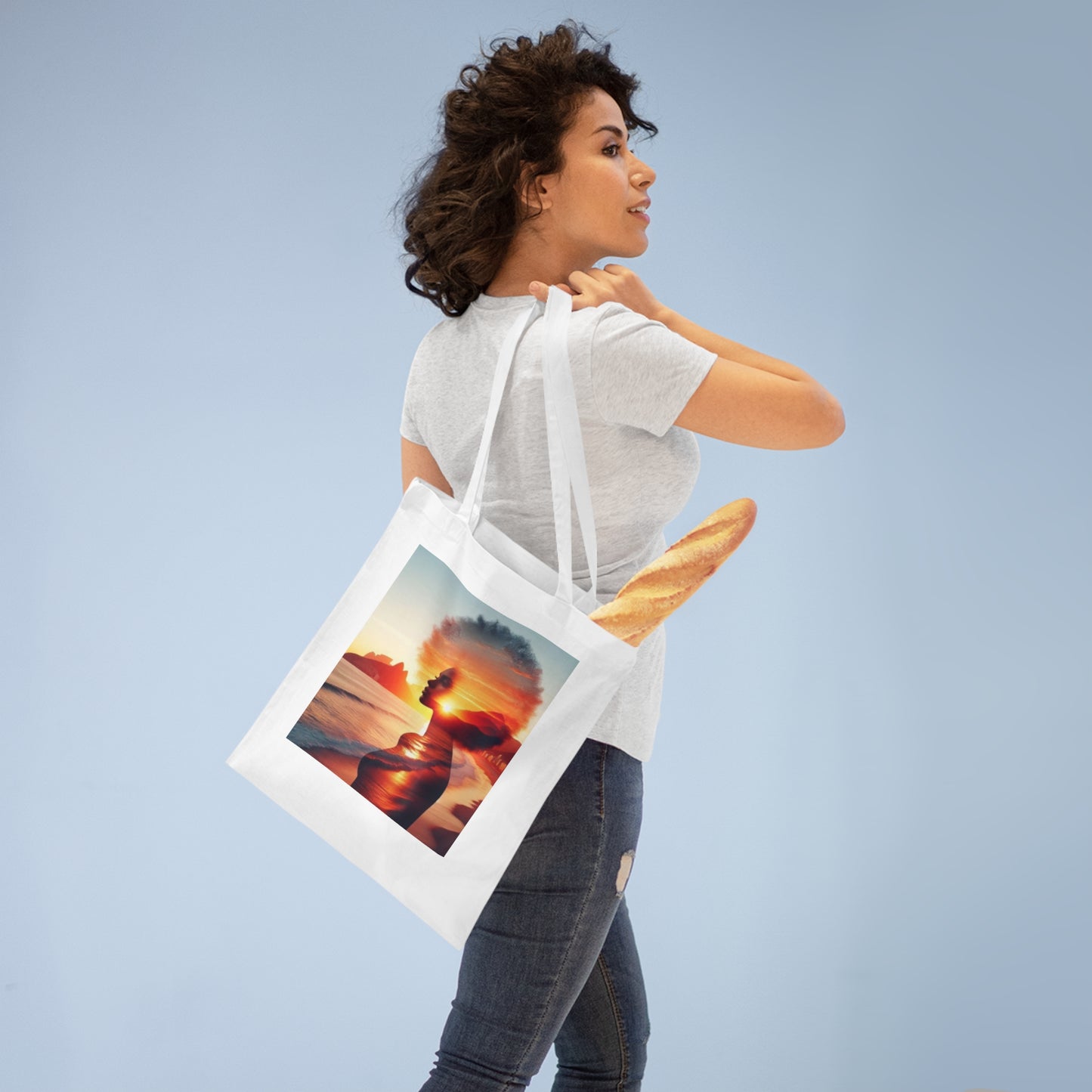 Sunset Silhouette Tote Bag, Eco-Friendly Shopping Bag, Beach Bag, Gift for Her, Travel Accessories