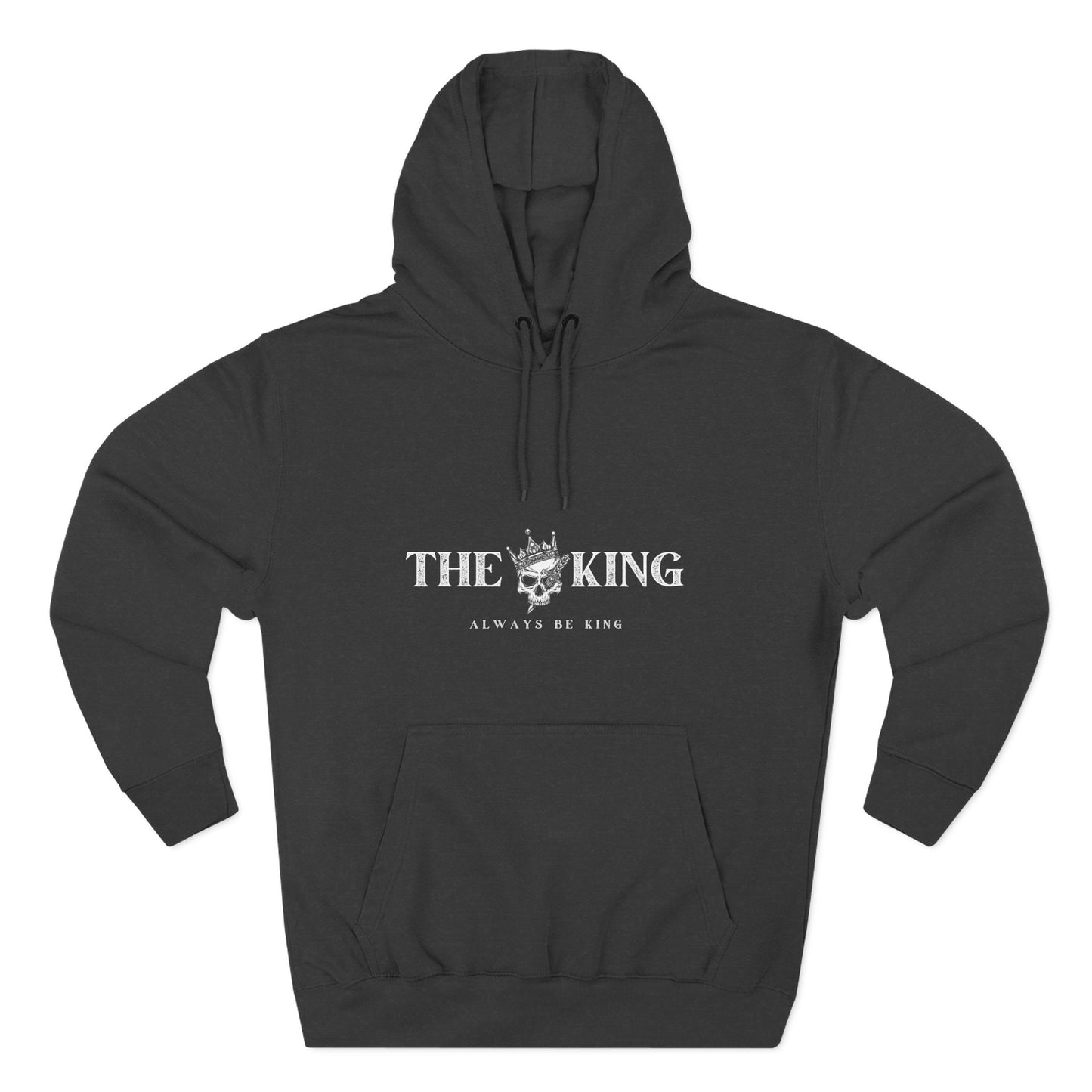 King-Themed Fleece Hoodie, Casual Wear, Stylish Gift, Winter Apparel, Men's Hoodie, Skull Design