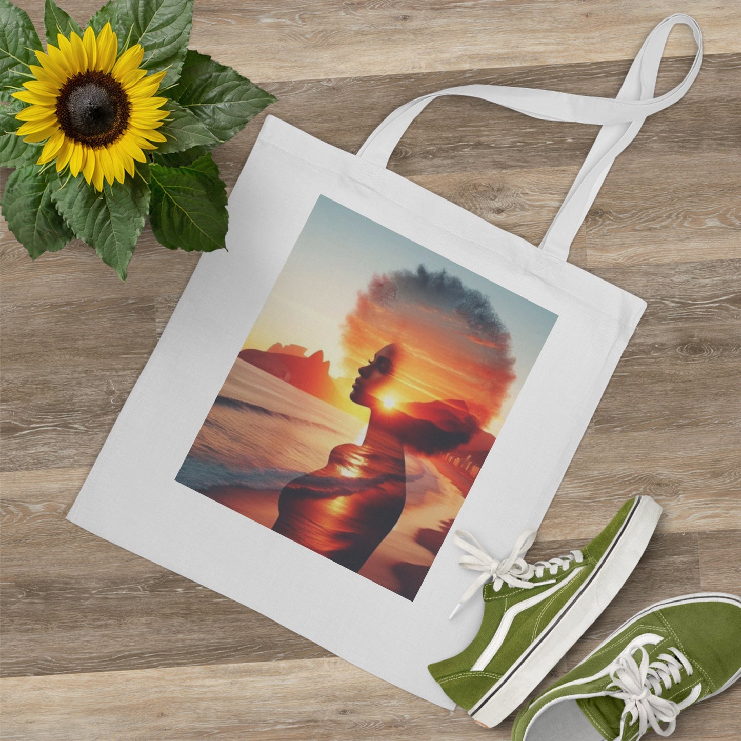 Sunset Silhouette Tote Bag, Eco-Friendly Shopping Bag, Beach Bag, Gift for Her, Travel Accessories