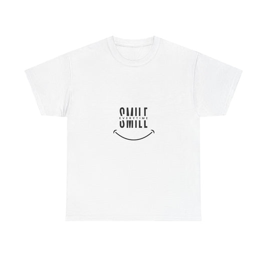 Smile Unisex Heavy Cotton Tee - Comfortable Everyday Wear, Motivational Gift, Casual Style, Positive Vibes, Perfect for Any Occasion