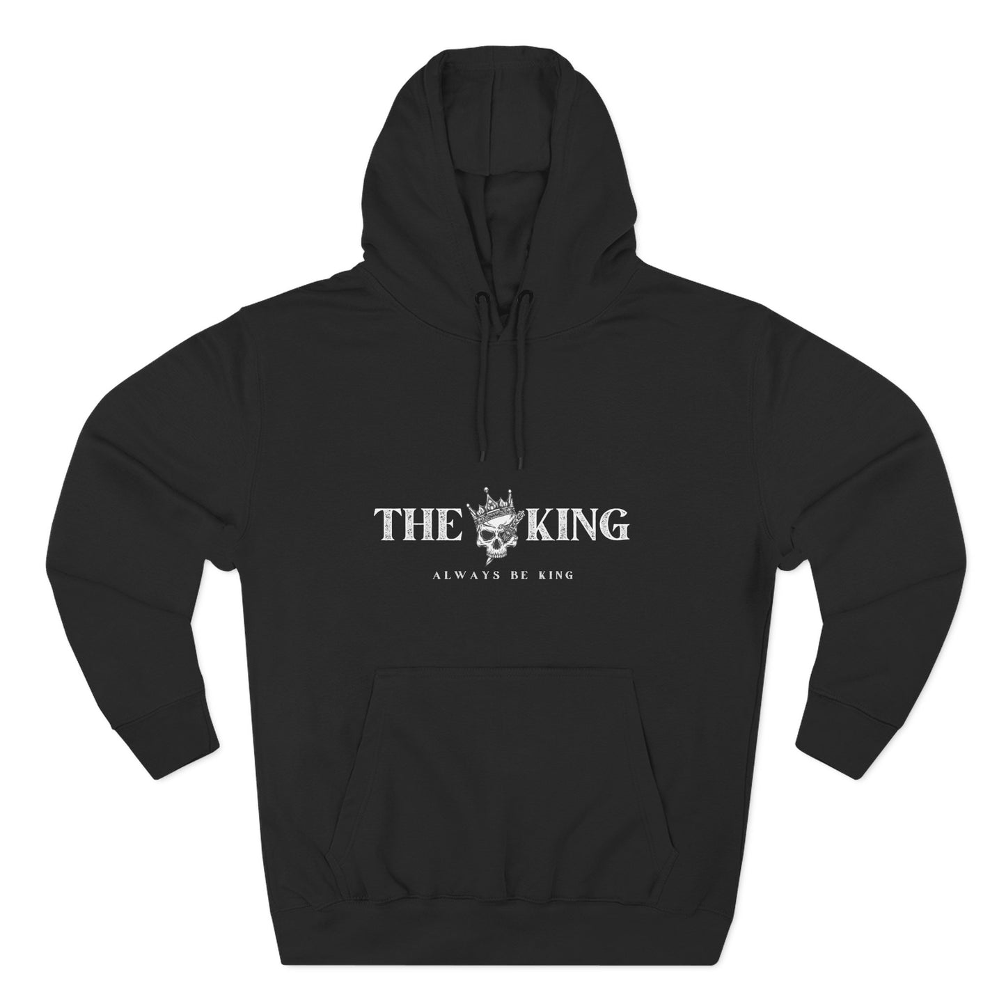 King-Themed Fleece Hoodie, Casual Wear, Stylish Gift, Winter Apparel, Men's Hoodie, Skull Design
