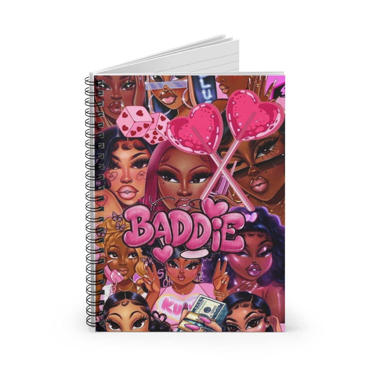 Baddie Spiral Notebook - Cute Ruled Journal for Creatives, Motivational Gift, School Supplies, Trendy Note-taking, Aesthetic Writing
