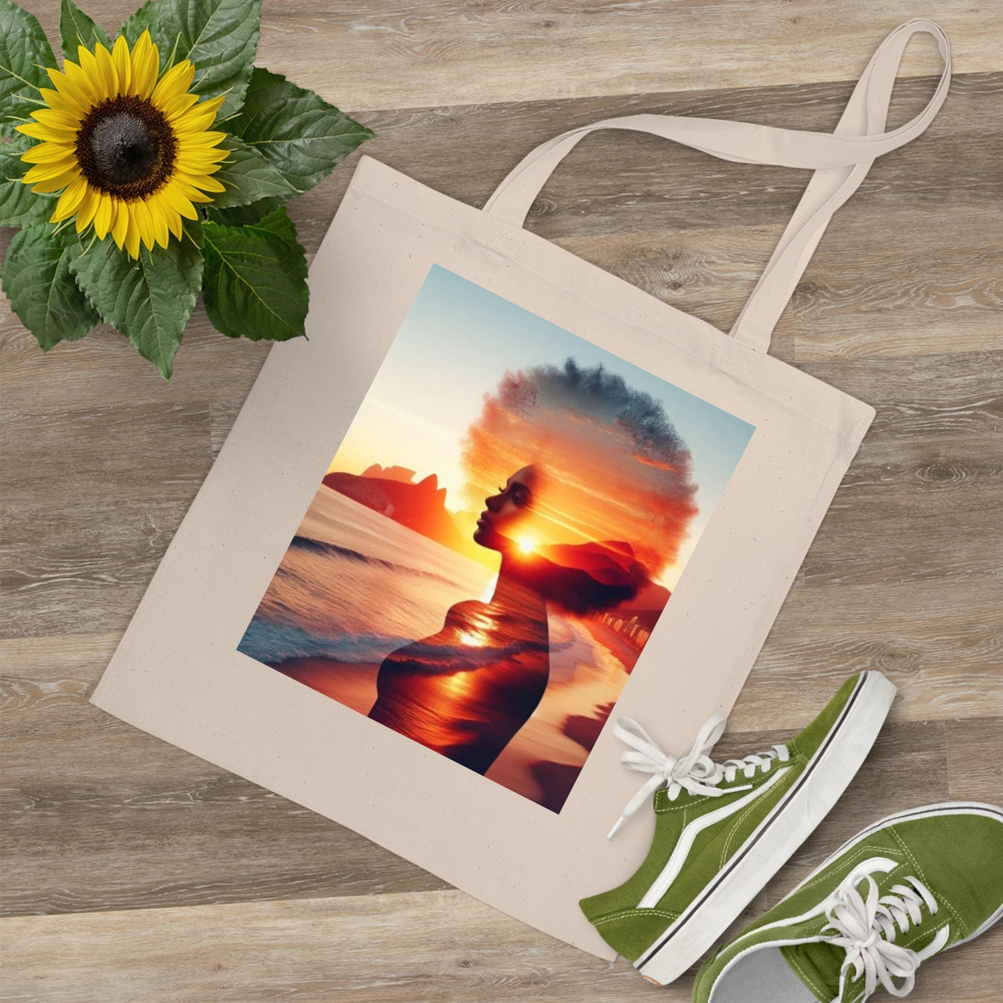 Sunset Silhouette Tote Bag, Eco-Friendly Shopping Bag, Beach Bag, Gift for Her, Travel Accessories