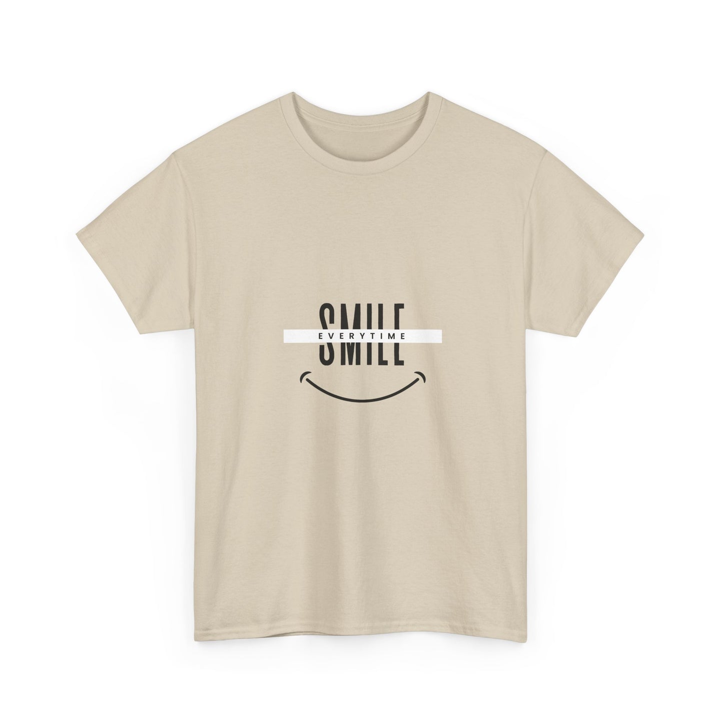 Smile Unisex Heavy Cotton Tee - Comfortable Everyday Wear, Motivational Gift, Casual Style, Positive Vibes, Perfect for Any Occasion