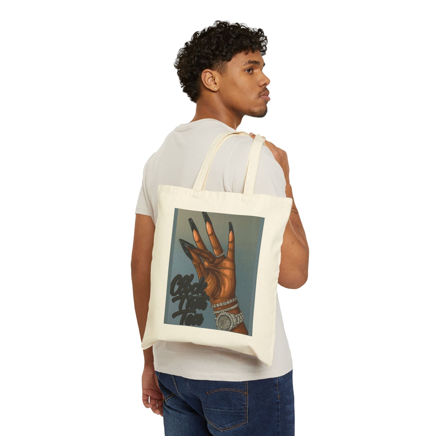 Artistic Cotton Canvas Tote Bag - Stylish Reusable Shopper, Gift for Art Lovers, Eco-Friendly Tote, Everyday Use, Unique Design
