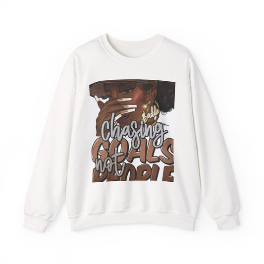 Chasing Goals Crewneck Sweatshirt, Motivational Apparel, Inspirational Gift, Unisex Casual Wear, Cozy Outfit