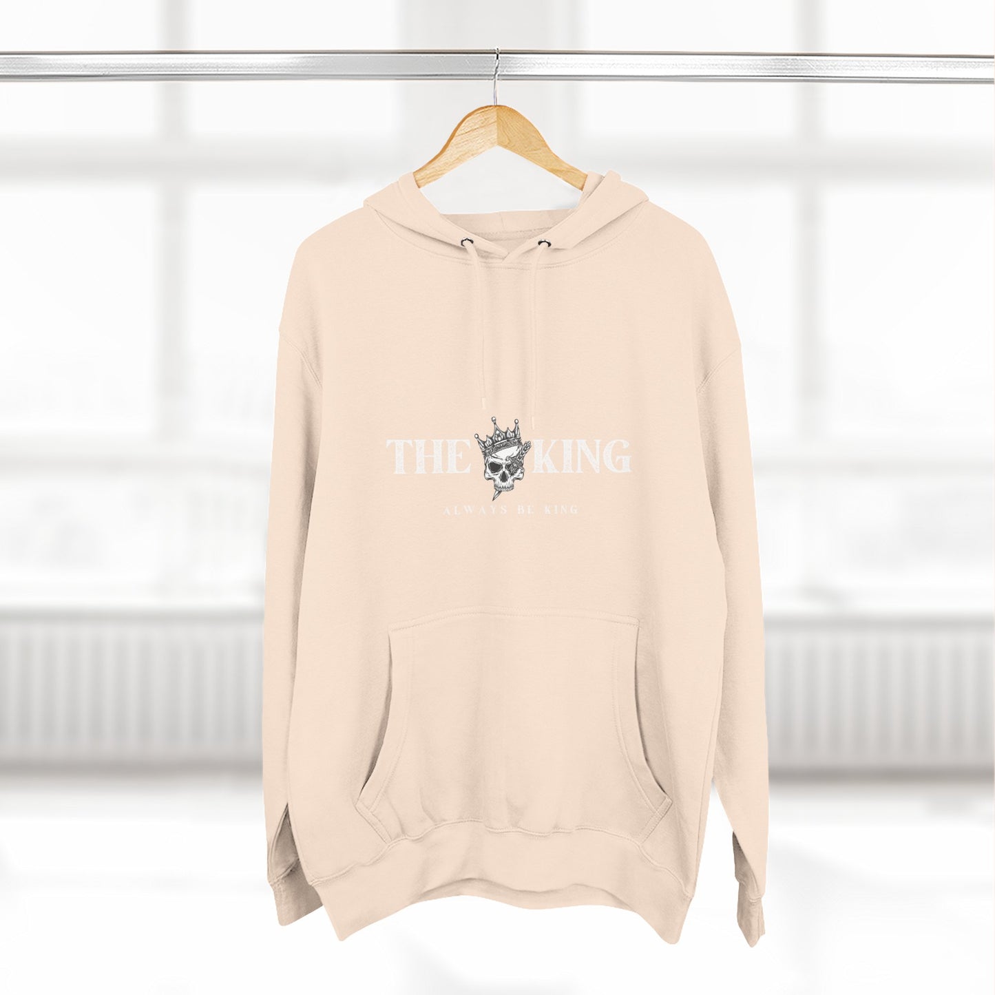 King-Themed Fleece Hoodie, Casual Wear, Stylish Gift, Winter Apparel, Men's Hoodie, Skull Design