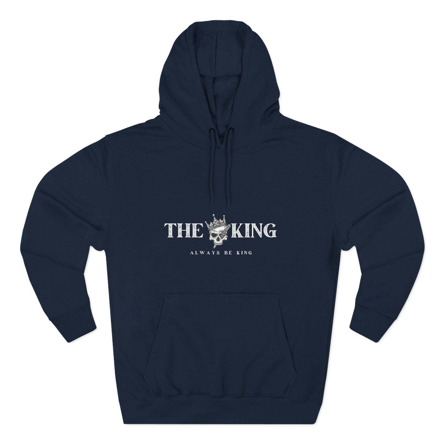 King-Themed Fleece Hoodie, Casual Wear, Stylish Gift, Winter Apparel, Men's Hoodie, Skull Design