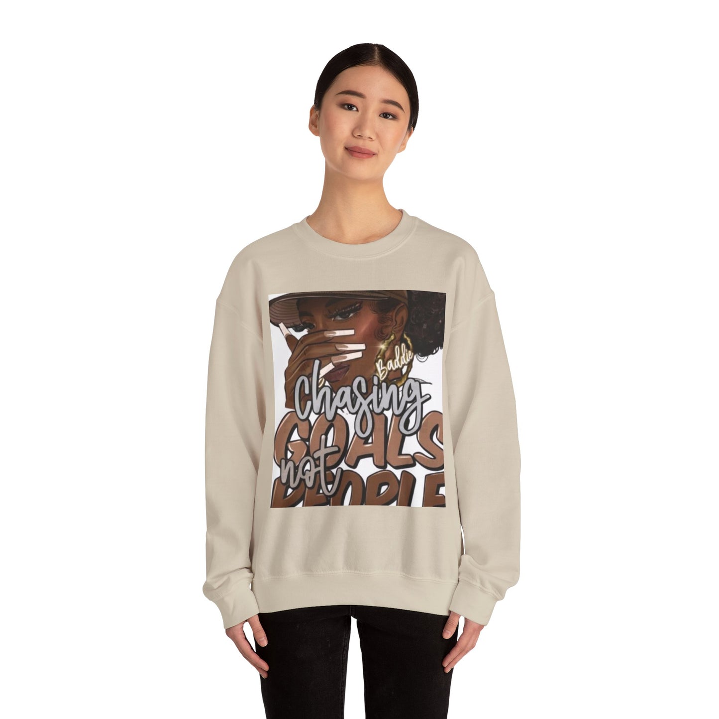 Chasing Goals Crewneck Sweatshirt, Motivational Apparel, Inspirational Gift, Unisex Casual Wear, Cozy Outfit
